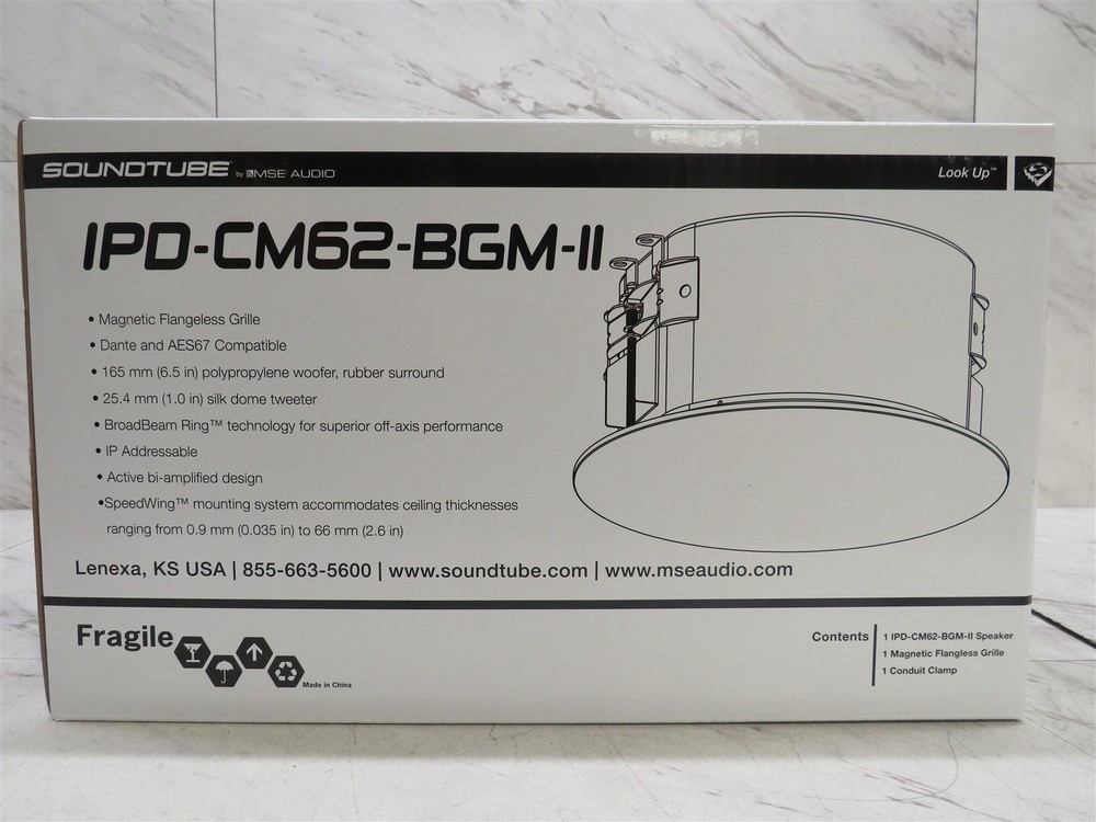 SoundTube IPD-CM62-BGM-II 6.5″ Dante AES67 PoE In-Ceiling Speaker Sealed