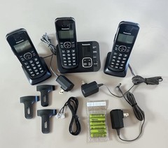 Panasonic KX-TG3833M 3-Handset Black Cordless Phone System w/Answering System