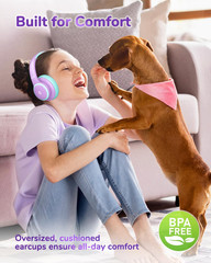 BTH26 Active Noise Cancelling Headphones for Kids, 60H Play Time, Safe Volume 80