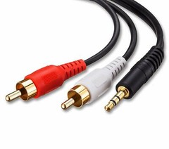 5ft 3.5mm Audio AUX 1/8″Stereo to 2 RCA Male Y Cable Adapter Cord MP3 iPod Phone