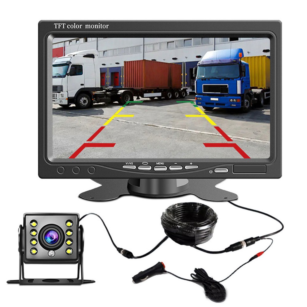 7″ Monitor Rear View Backup Camera Night Vision System for RV Truck Bus VAN US