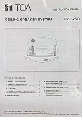 TOA ELECTRONICS F-2352SC CEILING SPEAKER 8OHM/100V 12CM WITH GRILL NEW IN BOX