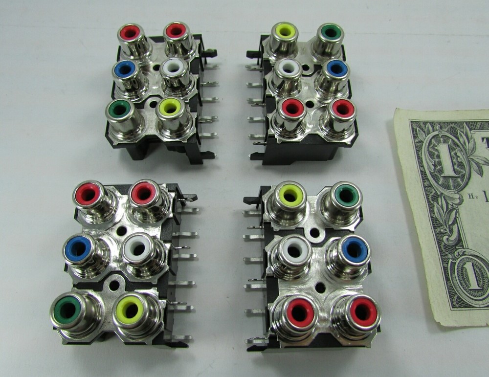 Board Mount 6 Position RCA Female Jacks Audio Video Connector Socket TV Stereo