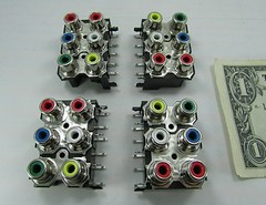 Board Mount 6 Position RCA Female Jacks Audio Video Connector Socket TV Stereo