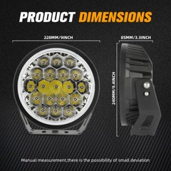 Pair 9inch Round LED Spot Flood Work Driving Lights DRL Fog Lamp 4×4 SUV Offroad