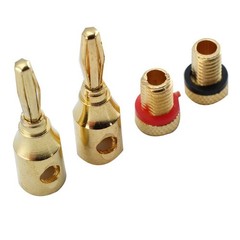 10Pcs 24k Gold-Plated 4mm Banana Plug Musical Cable Wire Audio Speaker Connector