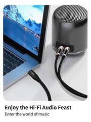 USB to RCA Audio Cable,-to 2 RCA Y Splitter 4N OFC Silver-Plated – High-Resol…