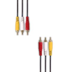 SatelliteSale AV Male to Male 3 RCA Audio Video Composite Cable Black (100 feet)