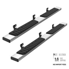 6 inches Running Board Side Steps Quad Cab Silver 2009-2018 Dodge Ram 1500