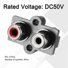 Brand New 2PCS RCA Female Socket Panel Mount Connector for Left & Right Audio
