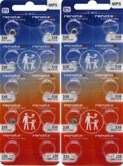 20 Renata 335 SR512SW Silver Oxide 1.55v 0% MERCURY Batteries EXP 02/2028