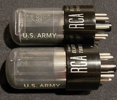 RCA 6SN7 GT US ARMY TUBE 1940s GRAY SMOKE MILITARY SPEC MATCHED SET