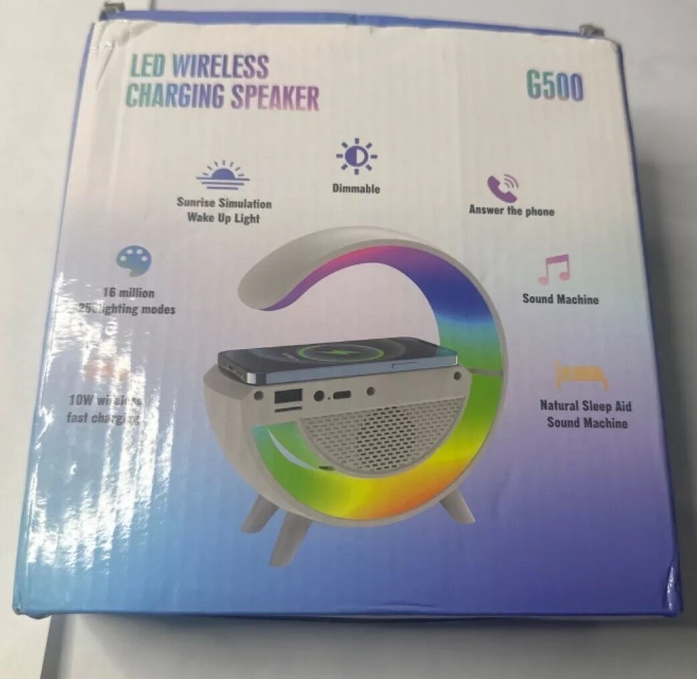 LED Wireless Charging Speaker, Several Color Sequences, NEW