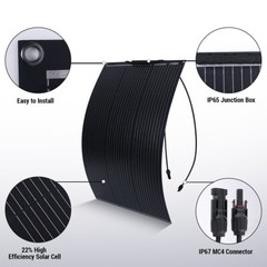 400W 200W Flexible Mono Solar Panel Kit Backup Generator Power Station RV Boat
