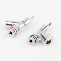 8pcs Rhodium Plated Locking Speaker Banana Plug Welding Free Audio Connector