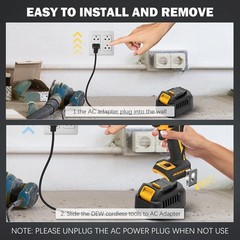 500W AC to DC Converter 110V to 20V Wired Plug for Dewalt 20V 18V Cordless Tools