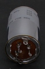 50/50/50uF @ 350vdc 3-section 1.5-in.dia. Electrolytic Can Capacitor