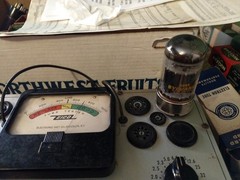 Sylvania 6080 Vacuum Tube, Triple Mica, Ceramic Base code DA EBC Tests GOOD USA