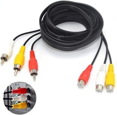 10FT 3-RCA Male to Female Extension Audio Video Cable TV HDTV DVD Cord AV N323