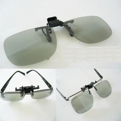 2 Pairs Clip-On Passive 3D Glass with Polarized Plastic Lenses for Vizio LG 3DTV