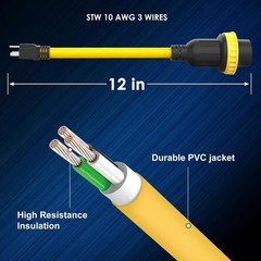 30 Amp to 15 Amp 5-15P Male to L5-30R Fema Size: 15A Male / 30A Female Locking
