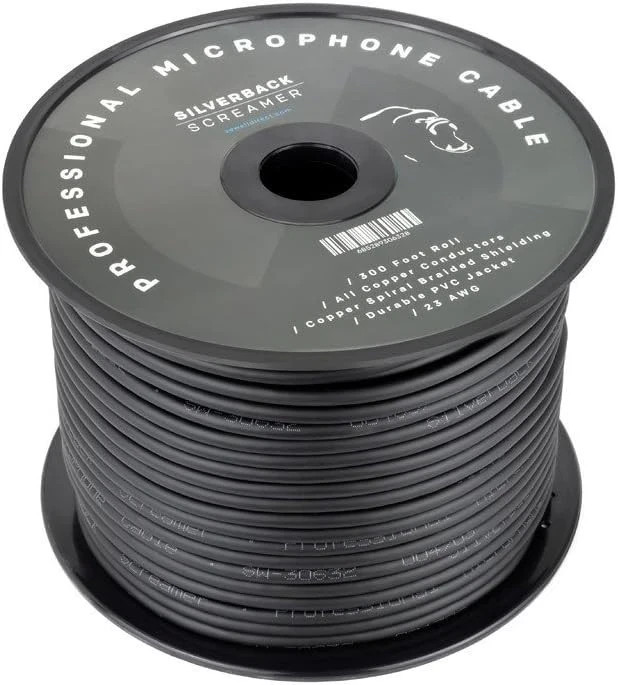 Silverback Screamer Bulk XLR Cable, 300 ft. Spool, Pure Copper, OFC, Flexible, S
