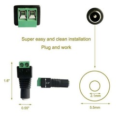 100PCS 12V DC Power Connector Power Jack Plug Adapter Barrel Connector for CCTV