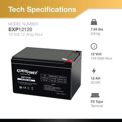 12V 12 Ah NP12 12Ah Battery Replacement For Modified EZIP Scooter 650 750 900 F2