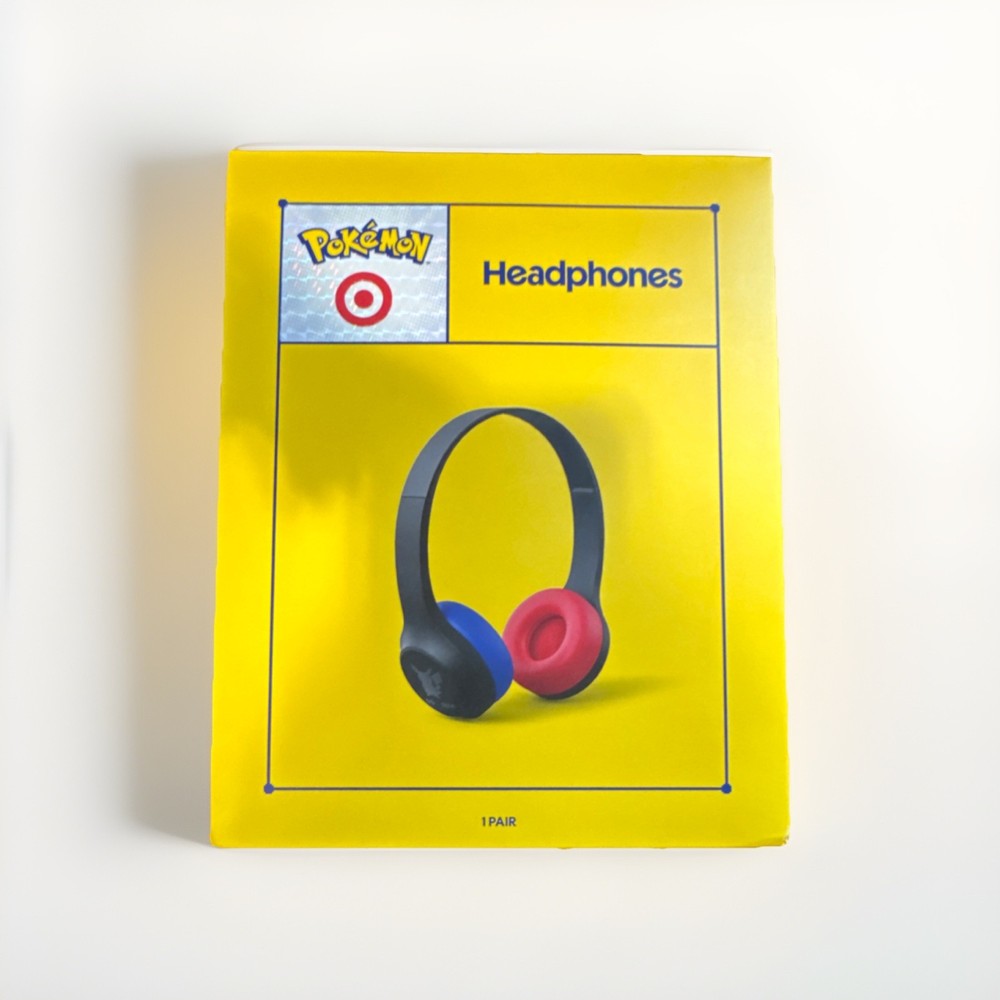Pokémon Headphones Black Blue Red Built-in Mic Target Exclusive