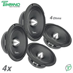 4x Timpano TPT-MR6-4 BULLET 6.5″ Pro Audio Car Speakers 2000W Midrange 4 Ohm