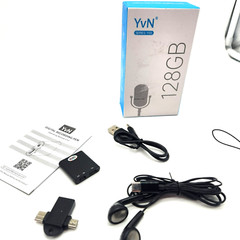 YVN 128GB Voice Activated Recorder – Playback, USB-C, Sound Recording for Lectur