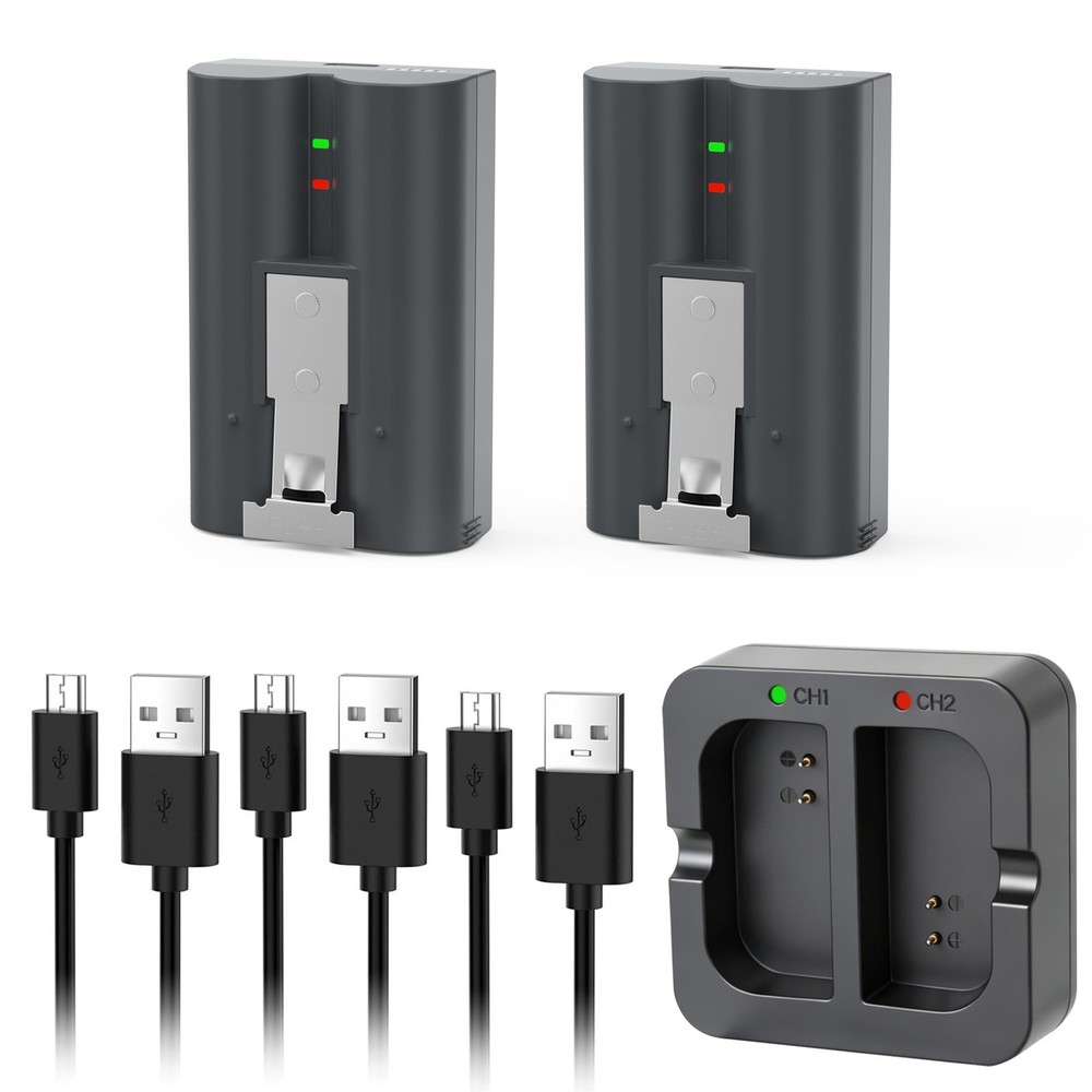 2 Pack 8000mAh Rechargeable Battery and Charger Station for Ring Doorbell 2/3+/4
