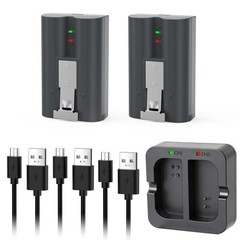 2 Pack 8000mAh Rechargeable Battery and Charger Station for Ring Doorbell 2/3+/4