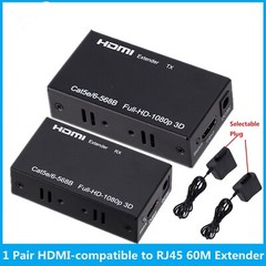 60M RJ45 HDMI Extender 1080P HDMI Network Adapter by CAT5e CAT6 LAN Extensor