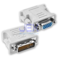 DVI-I Male Dual-Link 24+5 to VGA Female DE-15 Video Monitor Adapter Converter