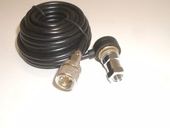 PROCOMM HS818T-NKT 3/8-24 STUD MOUNT 18Ft RG-58U COAX CABLE KIT & NIPPLE PL-259