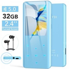 AGPTEK 32GB Bluetooth 5.0 MP3 Music Player 2.4″ Curved Screen Built-in Speaker