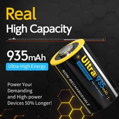 CR2 3V Lithium Battery (2 Pack) – 935mAh High Capacity CR2 Batteries