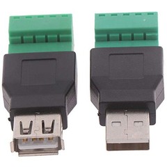 2 Pack Usb 2.0 Plug Replacement 5pin Solderless Screw On Type Usb Terminal Block