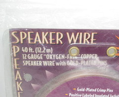 NEW Recoton 12 Gauge 40ft Oxygen Free Copper Speaker Wire w Gold Plated Pins NOS