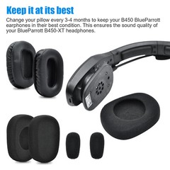 6PCS Replacement Ear Pads For BlueParrott B450-XT Headphone Headset Foam Cushion