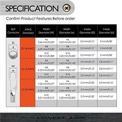 Conext Link STU-6R25 Un-Insulated Spade Terminal 25 Pack () #6 Stud 22-18 Gauge