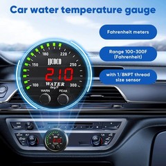 ZHSYMX Universal 52mm Water Temperature Gauge with Joint Pipe: None, Green