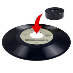 45 RPM Adapter 7 Inch Vinyl Record Solid Aluminum Dome Turntables Black