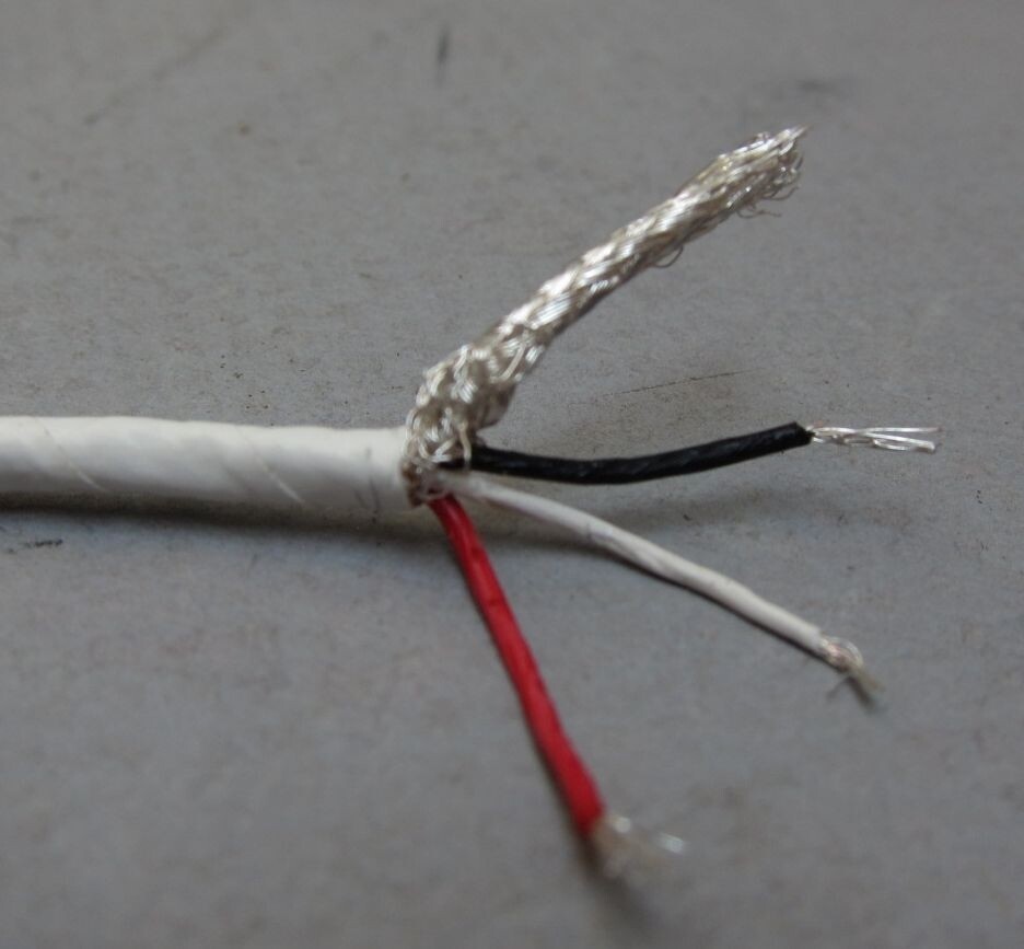 10 feet Shielded Silver Plated Copper PTFE (Teflon) Wire 3 Twisted 26 AWG Wires