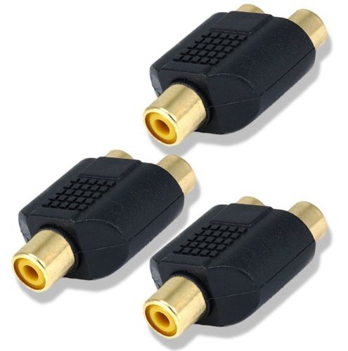 3 Pack Lot RCA Splitter 1 Female to 2 Female AV Audio Video Y Adapter Converter