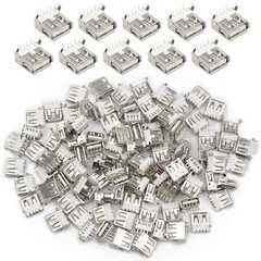 100Pcs USB Standard Port Female Solder Right Angle 4Pin Plug Soldering Jacks …