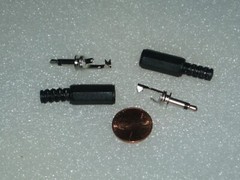 2x Audio Male Plug in Jack Mono Connector 1/8 inch 3.5 mm