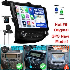 4+64GB 10.1″ Android 15 Car GPS Radio CarPlay DSP BT For Honda Accord 2003-2007