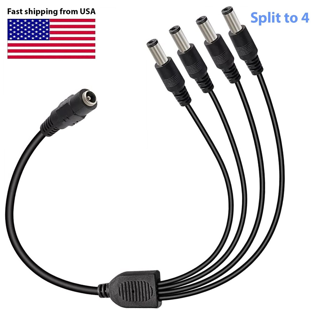 1:4/1:5/1:8 Universal DC Power Splitter Cable Cord 5.5×2.1mm 12V Multi Adapter